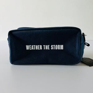IZOLA Navy Dopp Kit Cosmetic Travel Shaving Shave Bag Tote - "WEATHER THE STORM"